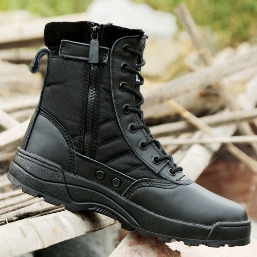 Bottes militaires pour homme SWAT en cuir de vache fendu - dérapage Ref 1397256