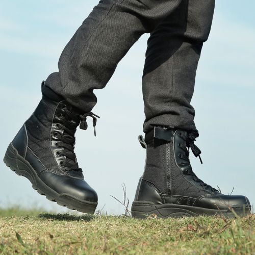 Bottes militaires en cuir de vache fendu - amortissement Ref 1397288
