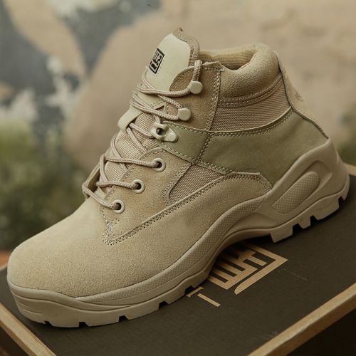 Bottes militaires pour homme en cuir de vache fendu - porter Ref 1397300