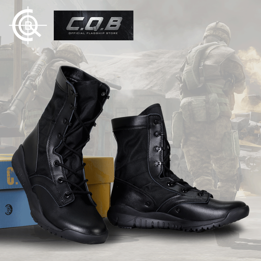 Bottes militaires pour homme C.Q.B en cuir - Ref 1397351