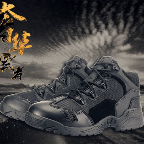 Bottes militaires pour homme en cuir de vache fendu - amortissement Ref 1397428