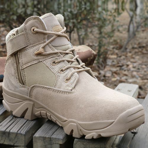 Bottes militaires pour homme en cuir de vache fendu - dérapage Ref 1397482