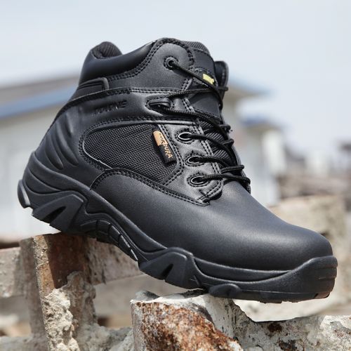 Bottes militaires en cuir de vache fendu - dérapage Ref 1397493