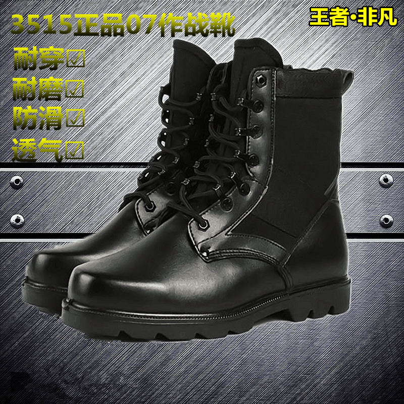 Bottes militaires pour homme Première couche en cuir - Ref 1397533