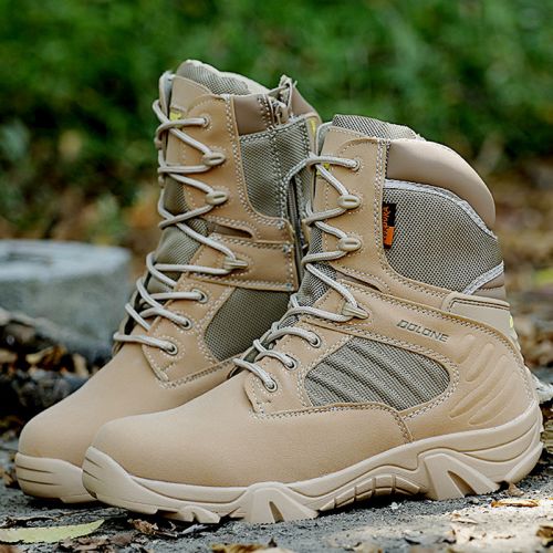 Bottes militaires pour homme en cuir de vache fendu - dérapage Ref 1397649