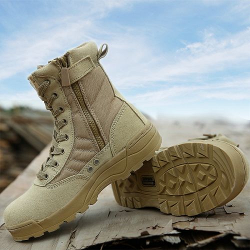 Bottes militaires en cuir de vache fendu - porter Ref 1397758