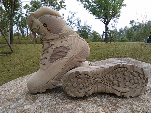 Bottes militaires pour homme en cuir de vache fendu - Ref 1397857