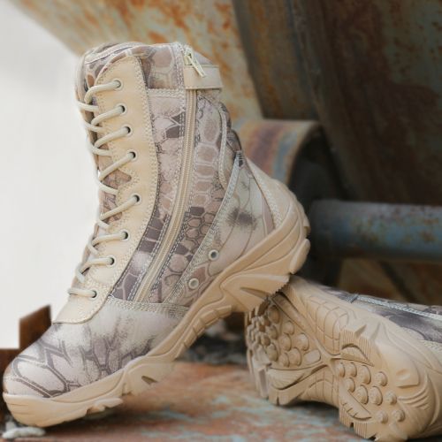 Bottes militaires en cuir de vache fendu - encapsulé Ref 1397863