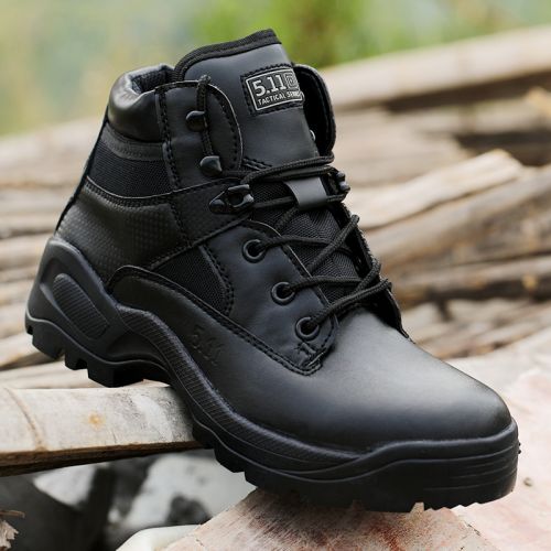 Bottes militaires pour homme en cuir de vache fendu - porter Ref 1397911