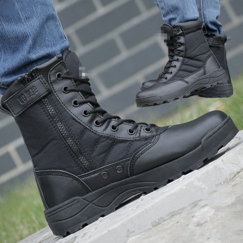 Bottes militaires pour homme en cuir de vache fendu - porter Ref 1398097
