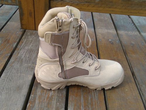 Bottes militaires pour homme en cuir de vache fendu - dérapage Ref 1398109