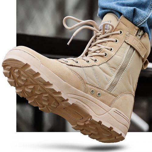 Bottes militaires en cuir de vache fendu - amortissement Ref 1398126