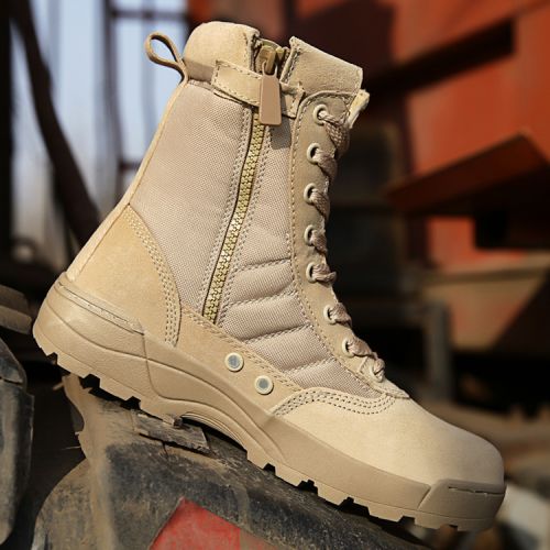 Bottes militaires en cuir de vache fendu - dérapage Ref 1398499