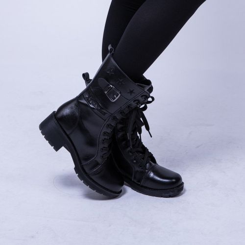 Bottes militaires pour femme en cuir - Ref 1398653