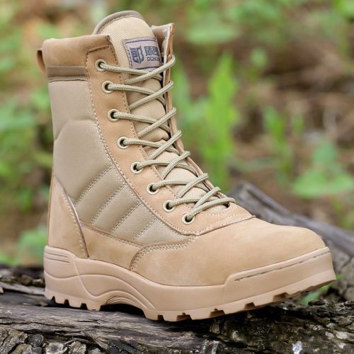 Bottes militaires pour homme en cuir de vache fendu - choc Ref 1398743
