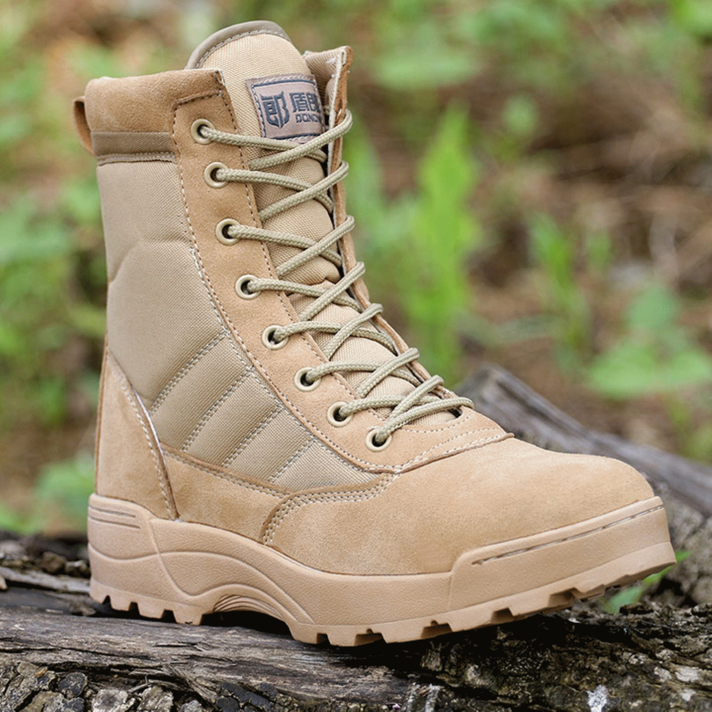 Bottes militaires pour homme en cuir de vache fendu - porter Ref 1398863