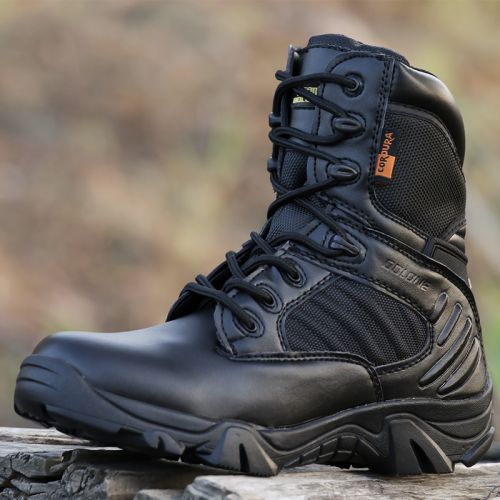 Bottes militaires pour homme en cuir de vache fendu - amortissement Ref 1398961