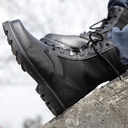 Bottes militaires pour homme en cuir de vache fendu - porter Ref 1399118