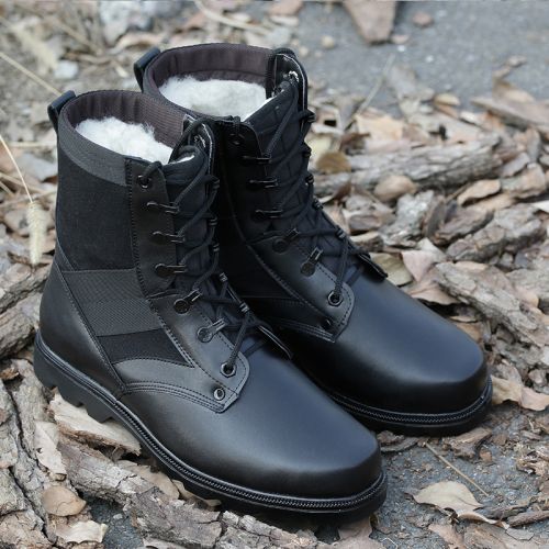 Bottes militaires pour homme en cuir de vache fendu - porter Ref 1399256