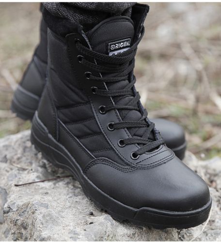 Bottes militaires pour homme en cuir de vache fendu - porter Ref 1399404