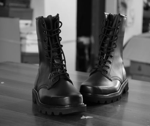 Bottes militaires pour homme en cuir - Ref 1399946