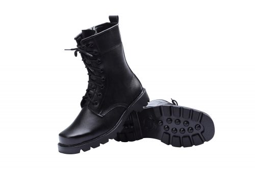 Bottes militaires pour homme en cuir de vache fendu - porter Ref 1400159