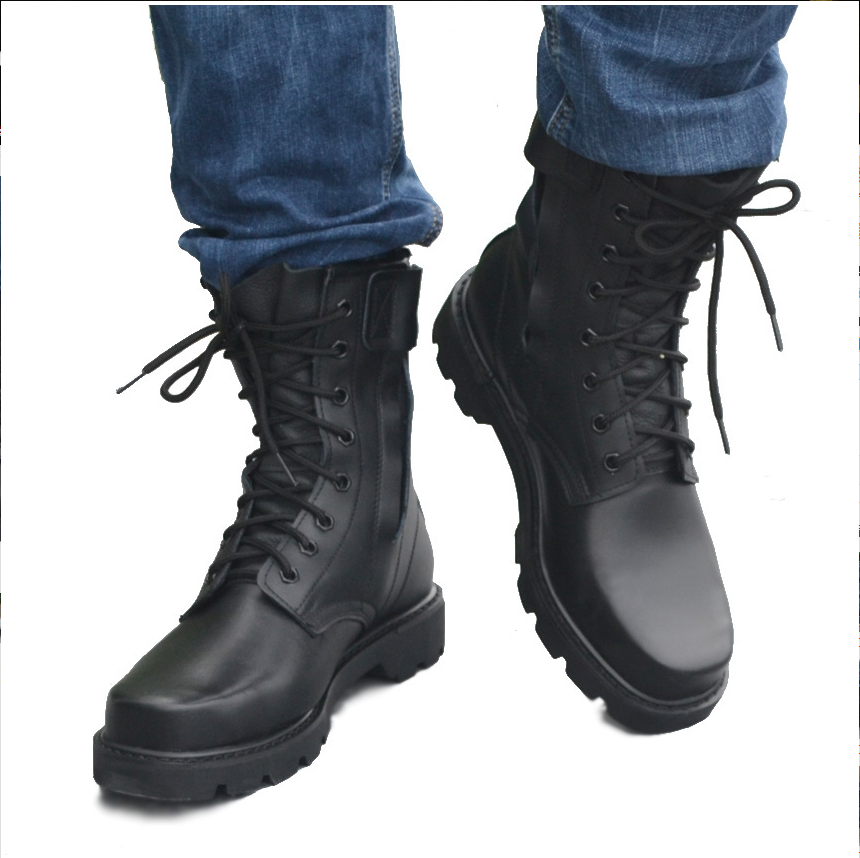 Bottes militaires pour homme en cuir de vache fendu - porter Ref 1400323