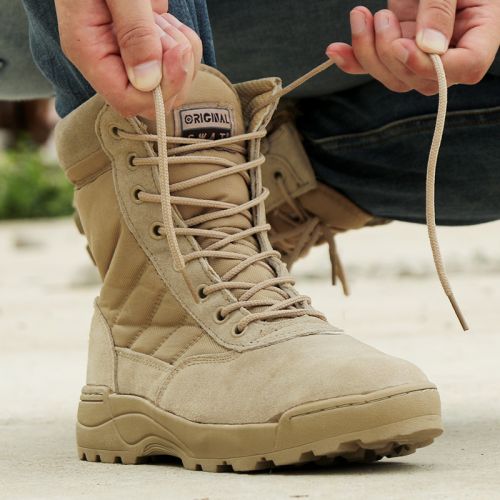 Bottes militaires pour homme ASIAON en cuir de vache fendu - dérapage Ref 1400401