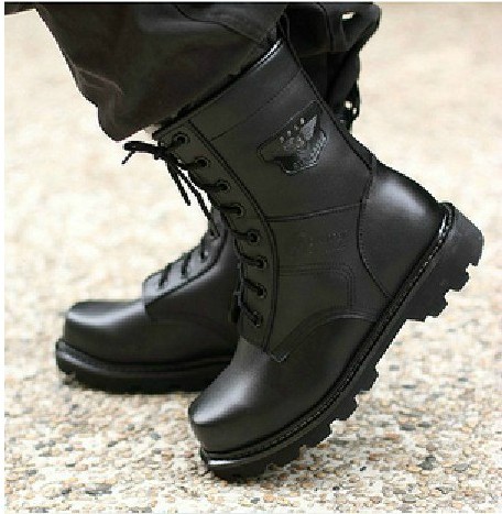 Bottes militaires pour homme en cuir de vache fendu - dérapage Ref 1400533