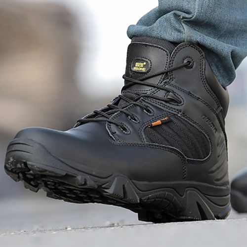 Bottes militaires pour homme en cuir de vache fendu - porter Ref 1400552