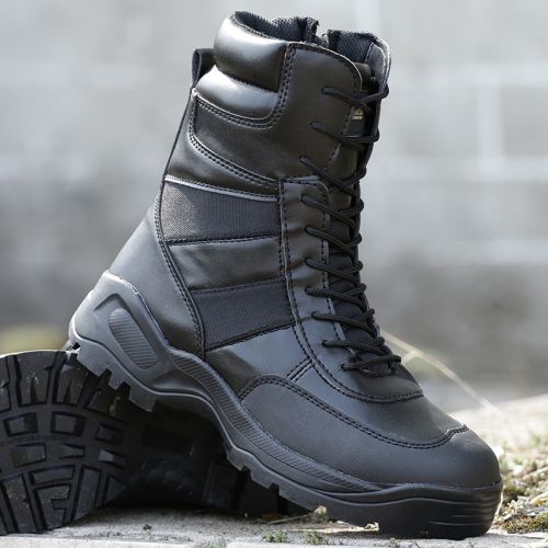 Bottes militaires pour homme en cuir de vache fendu - dérapage Ref 1400578