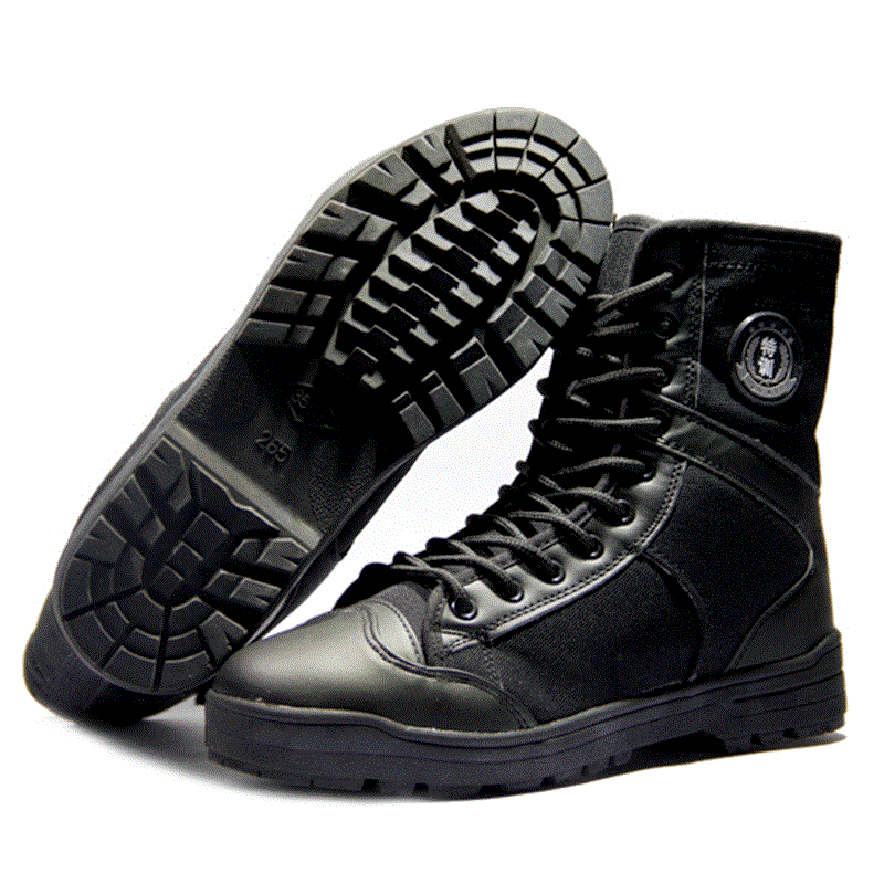 Bottes militaires pour homme en Nylon + cuir - dérapage Ref 1400613