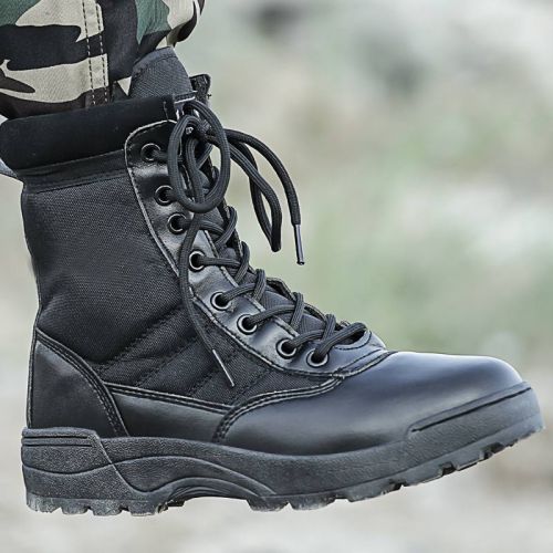 Bottes militaires pour homme en cuir de vache fendu - porter Ref 1401756