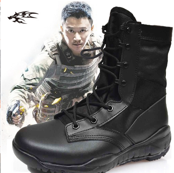 Bottes militaires pour homme C.Q.B en cuir - lumière Ref 1401789