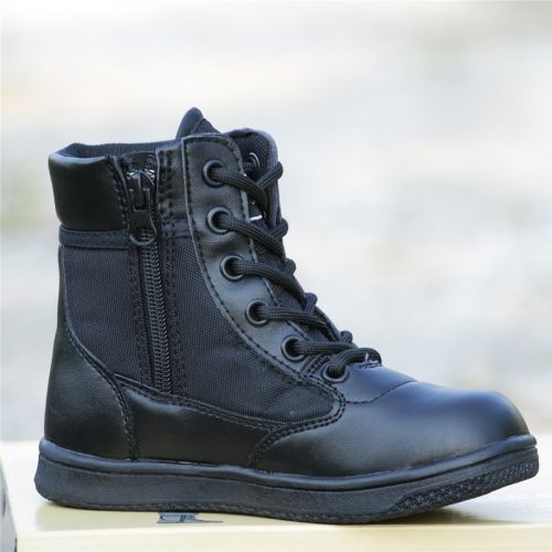 Bottes militaires pour enfant en cuir de vache fendu - porter Ref 1401836