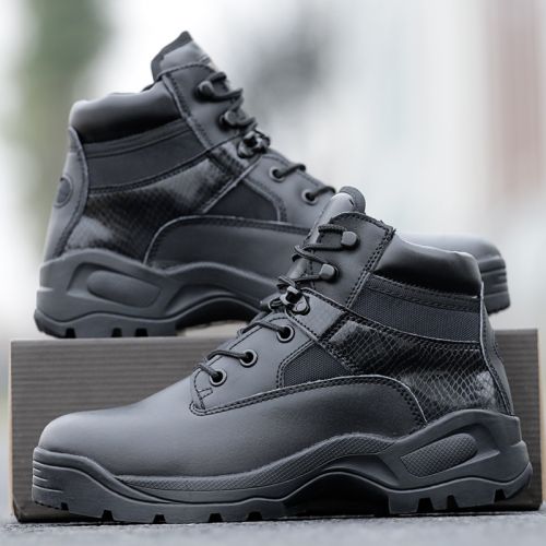 Bottes militaires pour homme en cuir de vache fendu - porter Ref 1401860