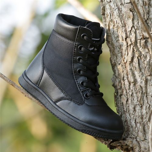 Bottes militaires pour enfant en cuir de vache fendu - porter Ref 1401913
