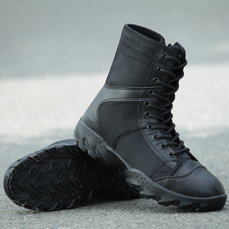 Bottes militaires pour homme en Nylon + cuir - dérapage Ref 1401923