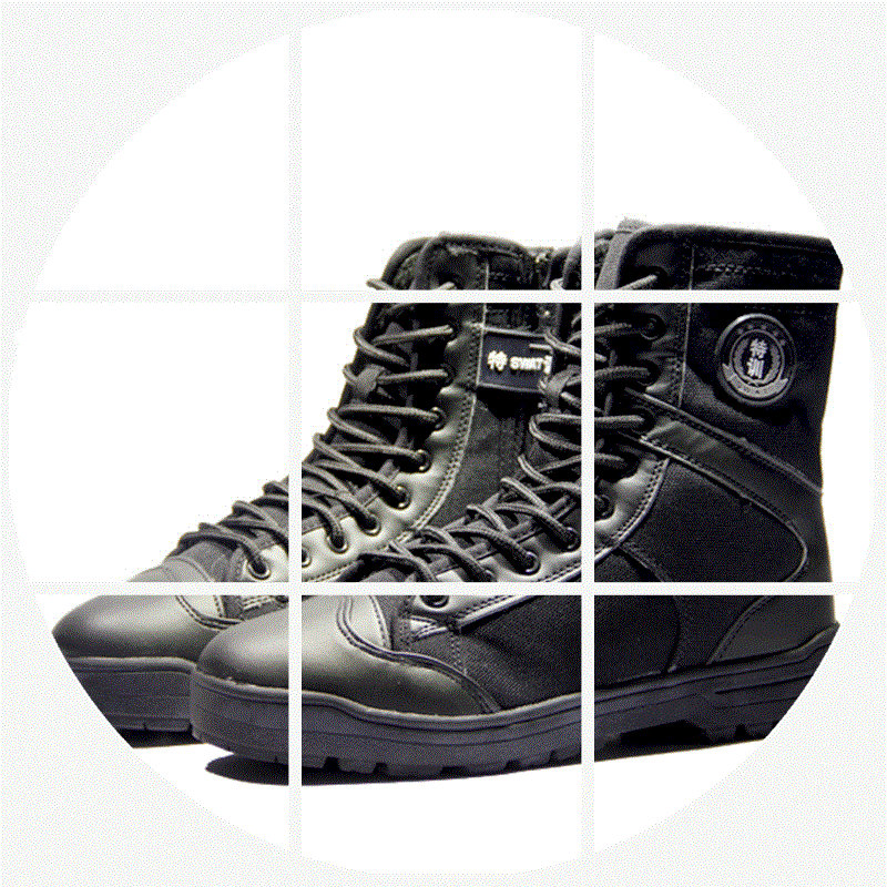 Bottes militaires pour homme en Nylon + cuir - dérapage Ref 1401957