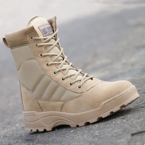 Bottes militaires pour homme en cuir de vache fendu - choc Ref 1401987