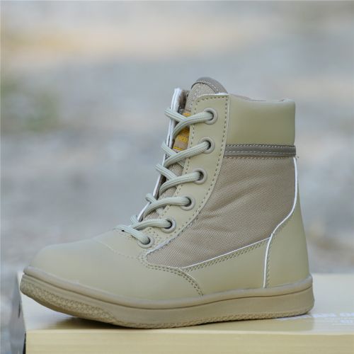 Bottes militaires pour enfant en cuir de vache fendu - porter Ref 1402013