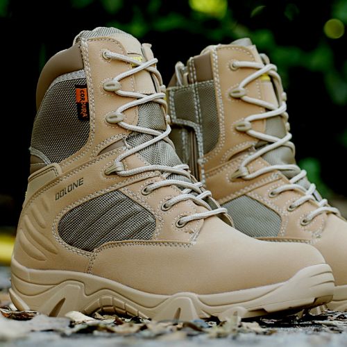 Bottes militaires pour homme en cuir de vache fendu - dérapage Ref 1402110