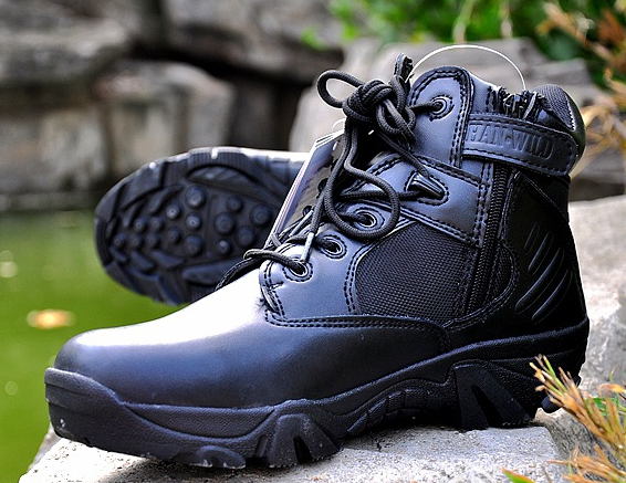 Bottes militaires pour homme WZJP en cuir de vache fendu - dérapage Ref 1402245