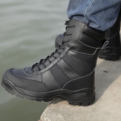Bottes militaires pour homme en cuir de vache fendu - balance Ref 1402294