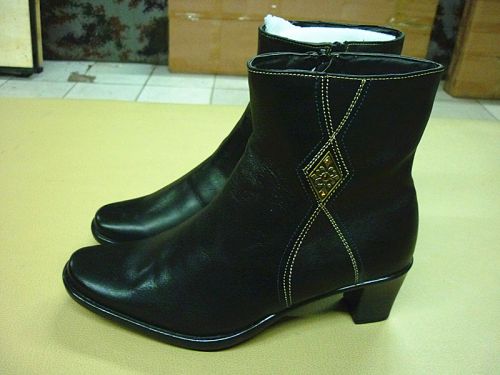 Bottes militaires pour femme en cuir - Ref 1402348