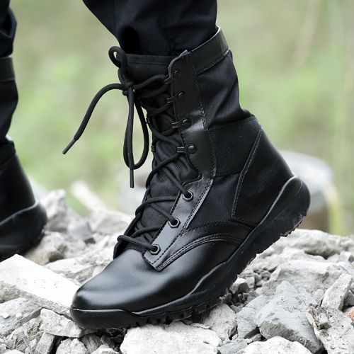 Bottes militaires en cuir de vache fendu - amortissement Ref 1402435