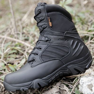 Bottes militaires pour homme en cuir de vache fendu - dérapage Ref 1402463