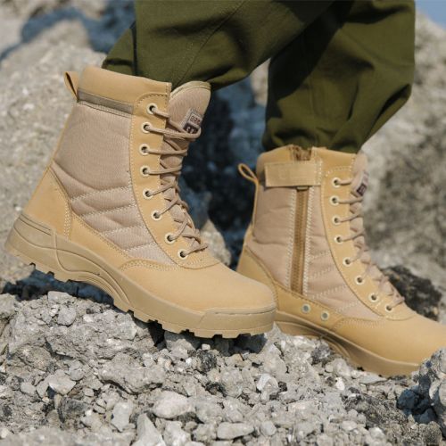 Bottes militaires pour homme en Nylon + cuir - dérapage Ref 1402546