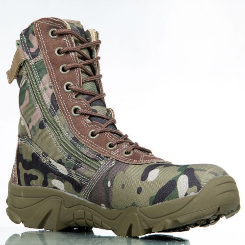 Bottes militaires pour homme en Nylon + cuir - Ref 1402553