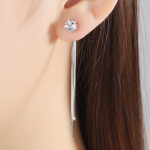 Boucles d'oreilles pendantes Femme Argentée - Ref 3097536